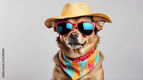 dog wearing sunglasses and hat © Adnan