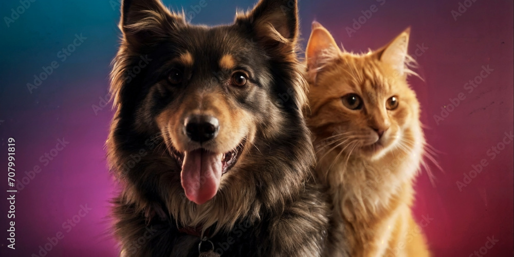 Cute dog and cat together Cute dog and cat together