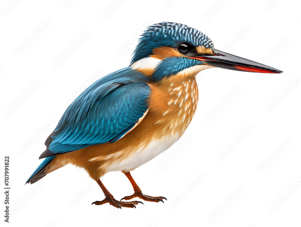 The Graceful Kingfisher (Alcedo atthis), isolated on a transparent or white background The Graceful Kingfisher (Alcedo atthis), isolated on a transparent or white background