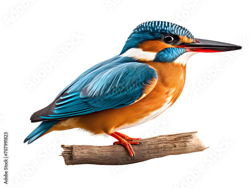 The Graceful Kingfisher (Alcedo atthis), isolated on a transparent or white background