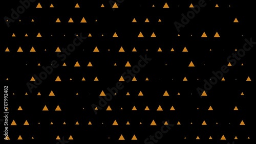 Abstract animation footage in loop with triangles, geometric minimal shapes on black background photo