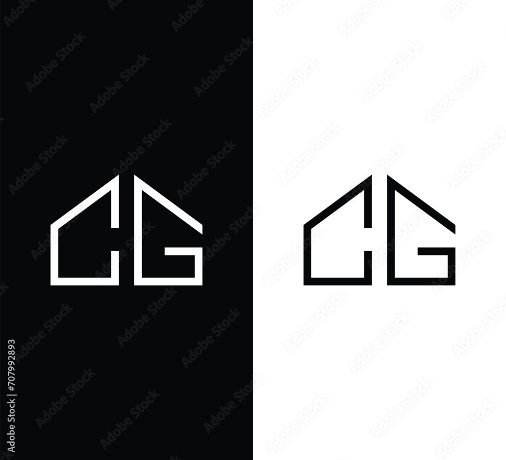 Letter CG Home Logo Design. Usable for Business Logo. Home Vector Logo Letter CG Home Logo Design. Usable for Business Logo. Home Vector Logo