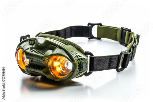 Hunting headlamp isolated on white background created with Generative Ai