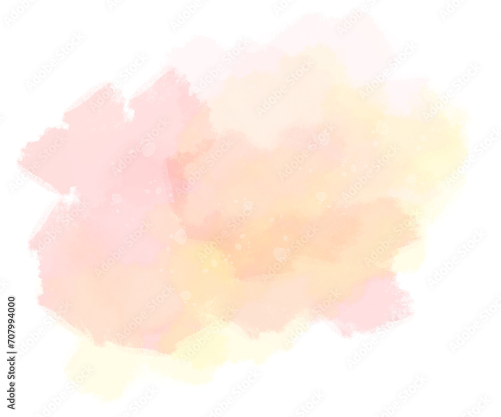 Pastel pink and yellow splash watercolor abstract background
