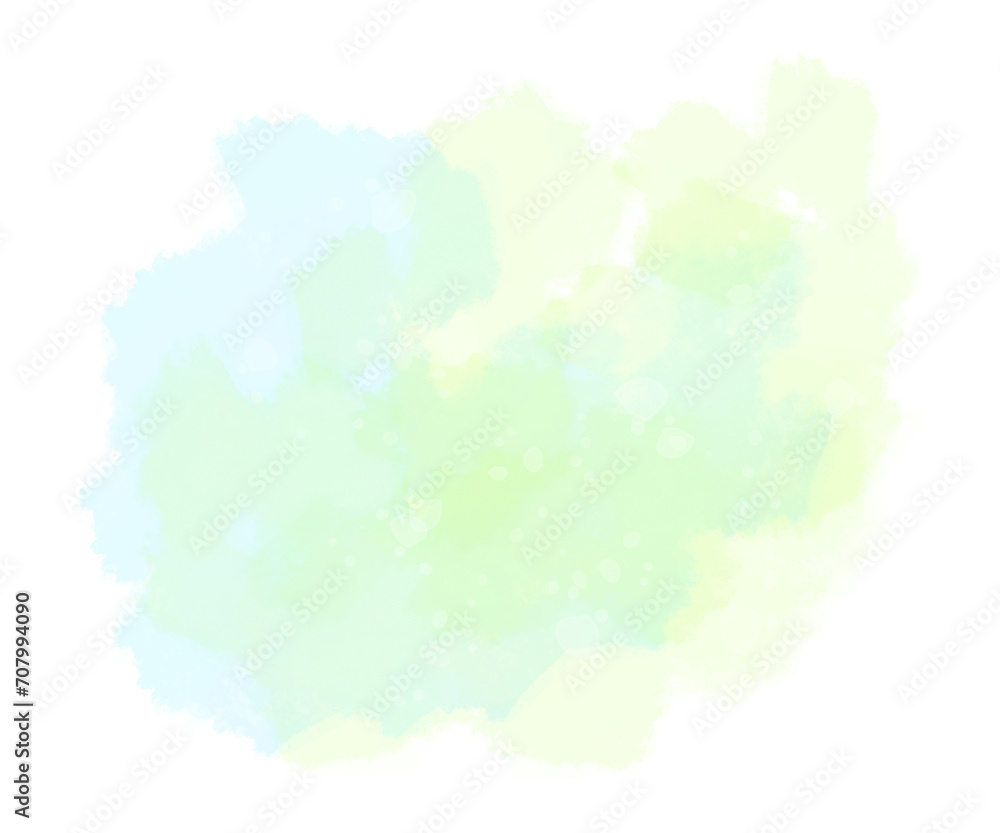 Pastel blue and green splash watercolor abstract background
