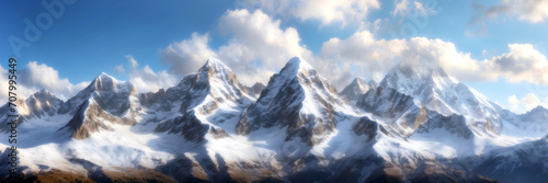 Majestic Weisshorn, a beautiful snow caped mountain peak in Switzerland photo