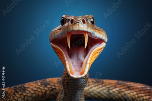 Surprised snake with open mouth.