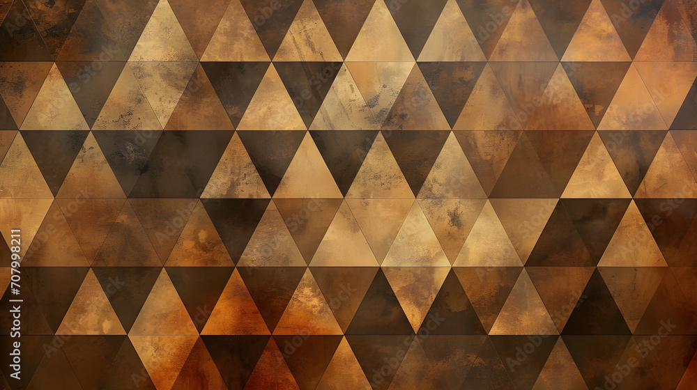 custom made wallpaper toronto digitalMesmerizing symmetrical art in shades of brown and gold, with a repeating pattern of amber and beige triangles adorning the floor