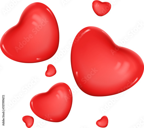 Flying hearts stream. Love likes emotions for social media icon.
