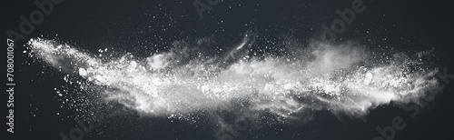 Wide panoramic Abstract design of white powder snow cloud explosion