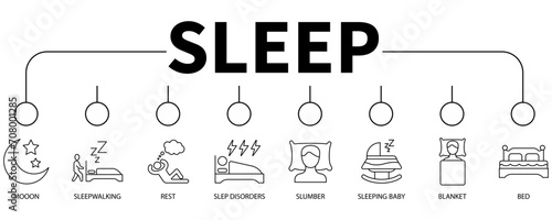 Sleep banner web icon vector illustration concept
