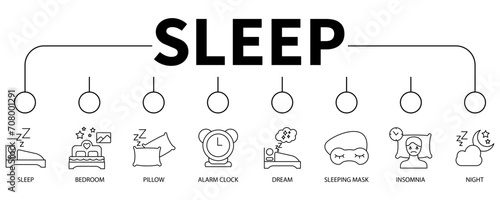 Sleep banner web icon vector illustration concept