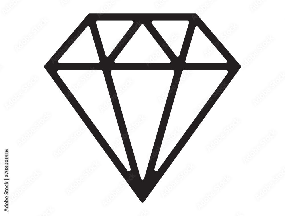 Outline Diamond shape silhouette vector art Outline Diamond shape silhouette vector art