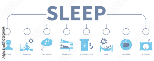 Sleep banner web icon vector illustration concept