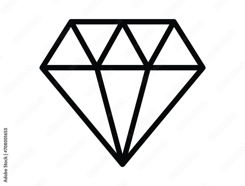 Outline Diamond shape silhouette vector art Outline Diamond shape silhouette vector art