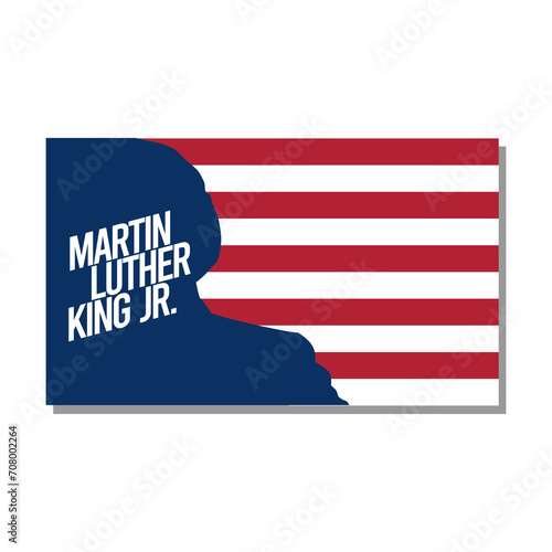 country state flag with martin luther king jr silhouette