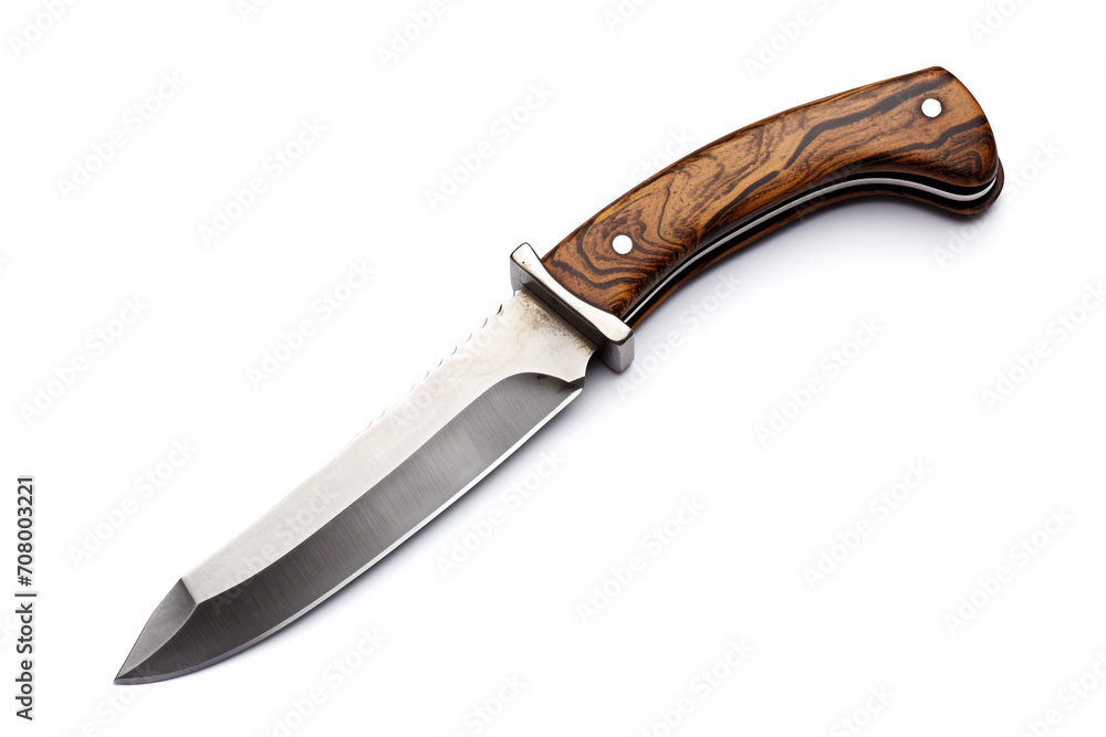 Hunting knife isolated on white background created with Generative Ai Hunting knife isolated on white background created with Generative Ai