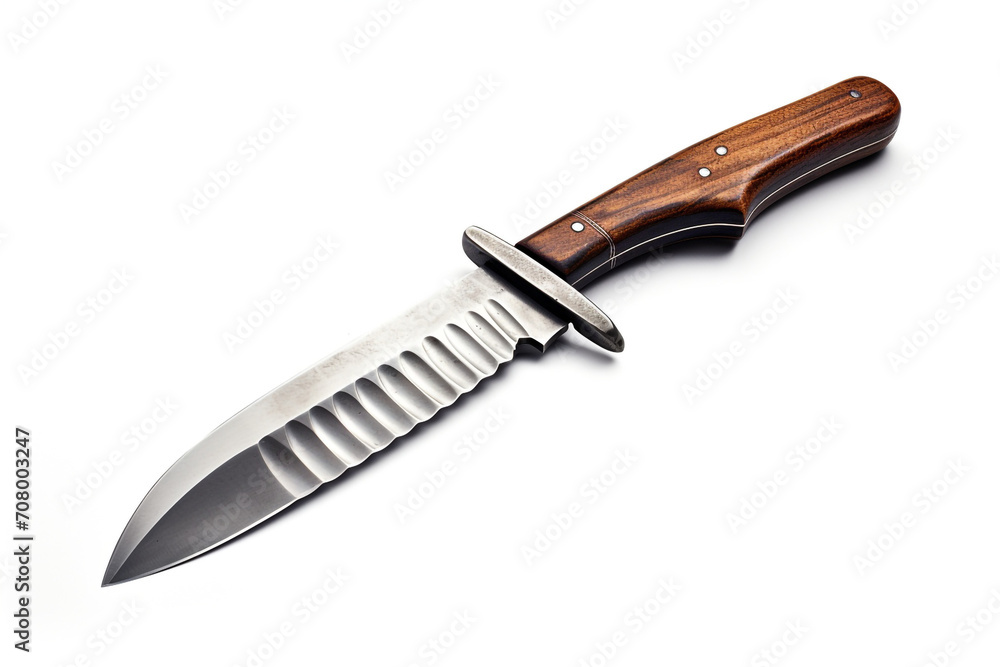 Hunting knife isolated on white background created with Generative Ai Hunting knife isolated on white background created with Generative Ai
