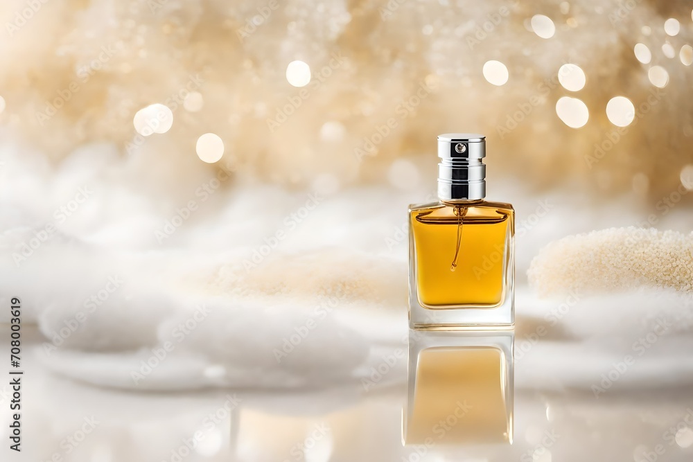 perfume spray flacon in bright and shiny and blurry white background , luxury and delicate cosmetics branding perfume spray flacon in bright and shiny and blurry white background , luxury and delicate cosmetics branding