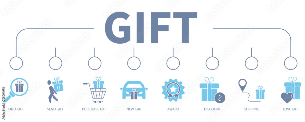 Gift banner web icon vector illustration concept Gift banner web icon vector illustration concept