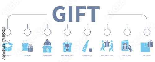 Gift banner web icon vector illustration concept