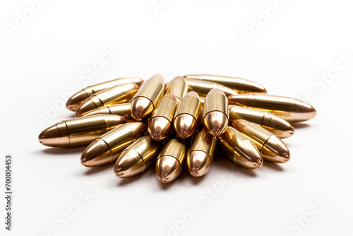 Ammunition isolated on white background created with Generative Ai