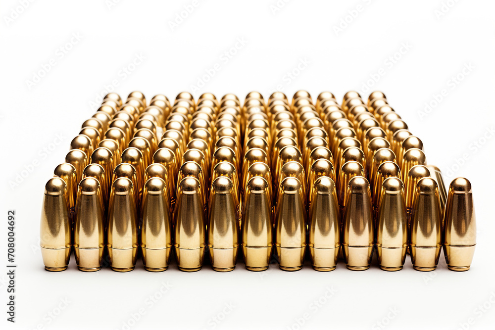Ammunition isolated on white background created with Generative Ai