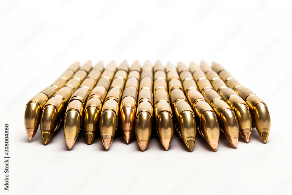 Ammunition isolated on white background created with Generative Ai Ammunition isolated on white background created with Generative Ai
