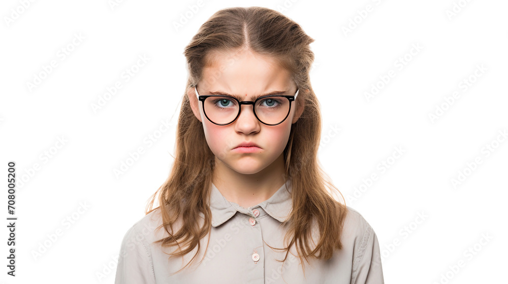 Angry Young Girl in Australia on a transparent background