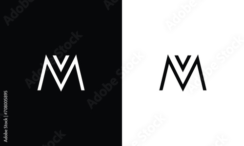 MV M V Letter Logo Design Icon Vector Symbol