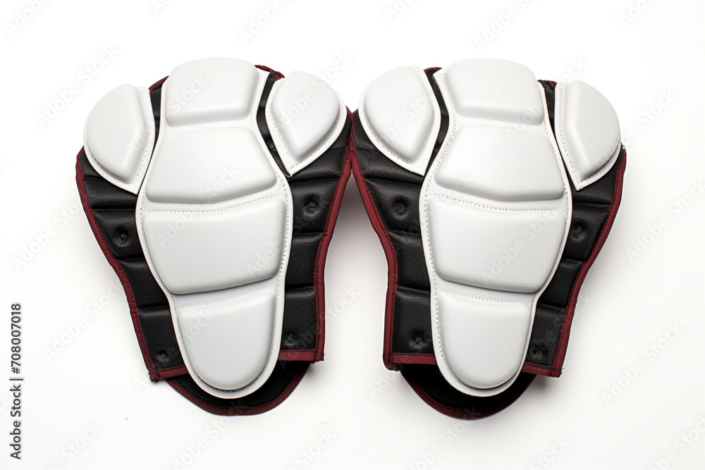Rugby shoulder pads isolated on white background created with Generative Ai Rugby shoulder pads isolated on white background created with Generative Ai