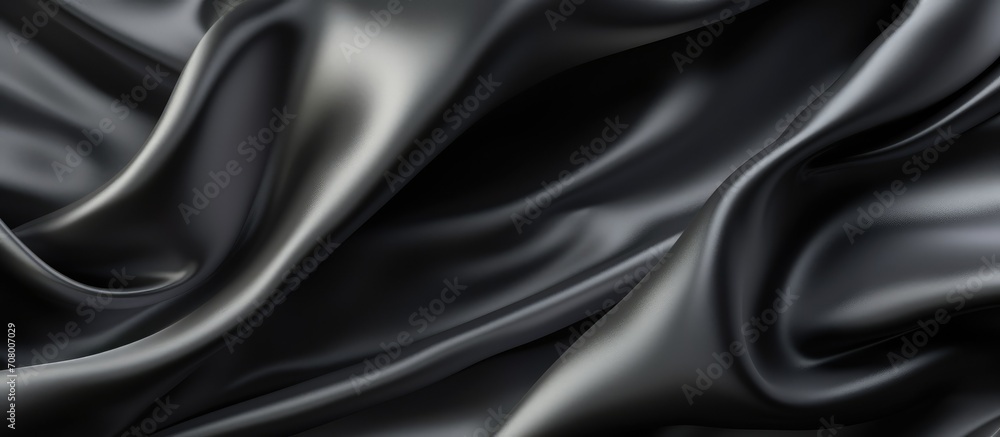 black cloth, black silk, black silk texture. 3D wallpapers.