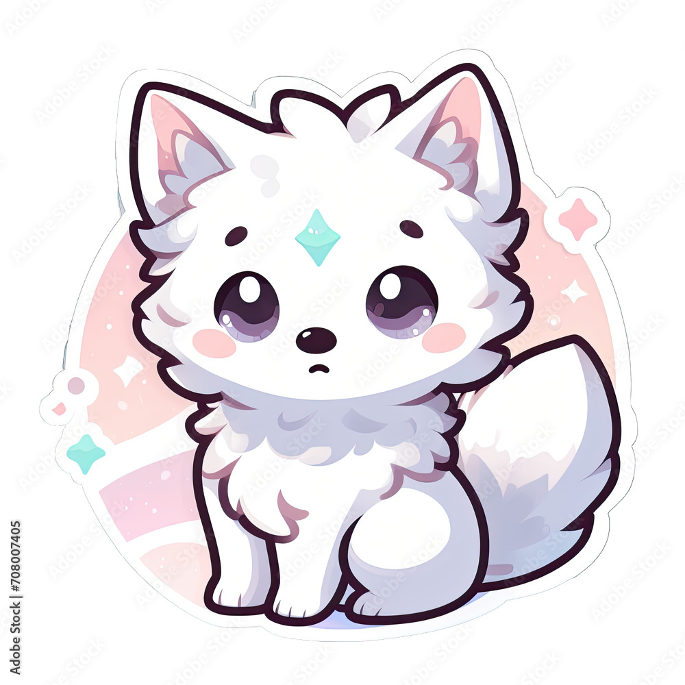 Generative AI Cute Little Wolf Sticker, cute little snow wolf sticker, little wolf stickers, adorable polar wolf stickers, funny wolf stickers, cute little white wolf stickers, baby wolf sticker Generative AI Cute Little Wolf Sticker, cute little snow wolf sticker, little wolf stickers, adorable polar wolf stickers, funny wolf stickers, cute little white wolf stickers, baby wolf sticker