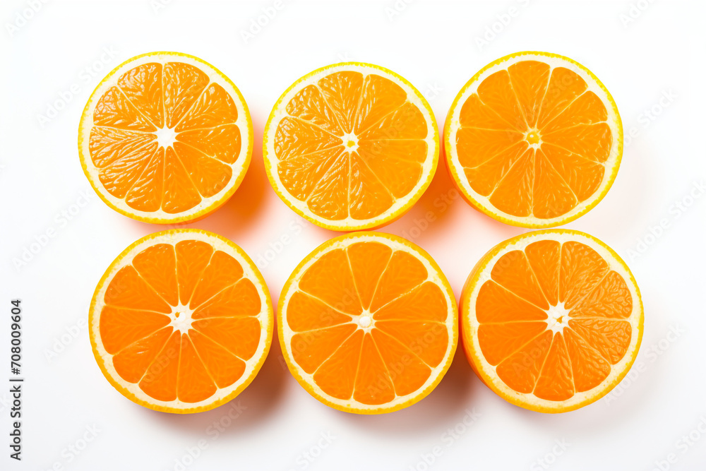 halftime orange slices isolated on white background created with Generative Ai halftime orange slices isolated on white background created with Generative Ai