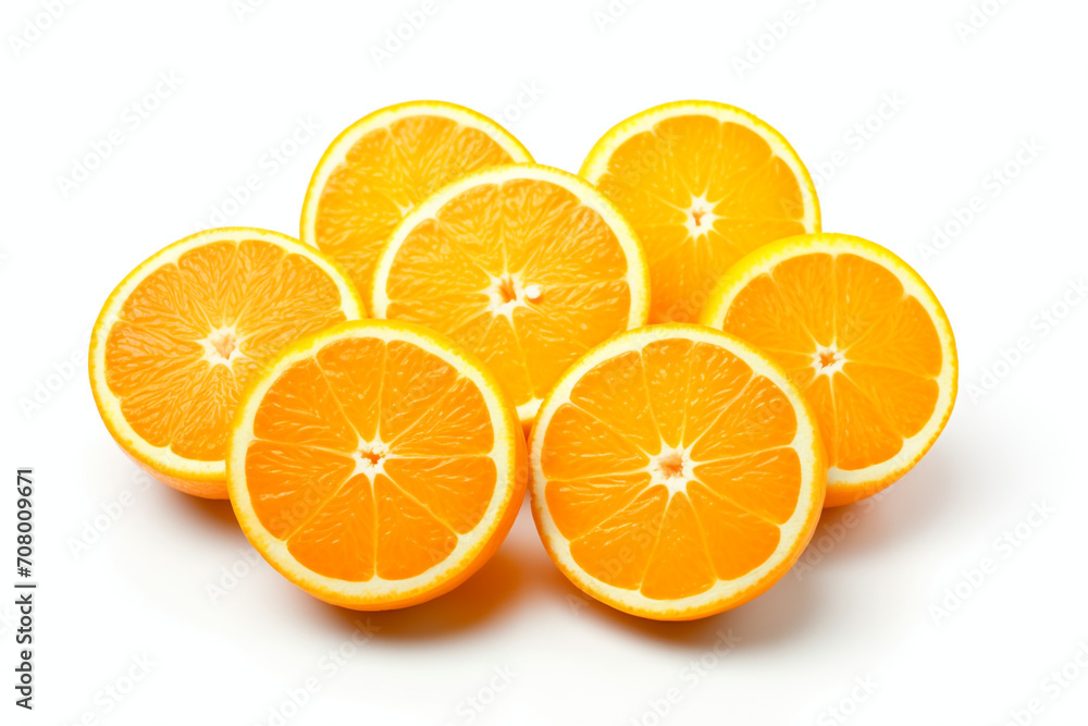 halftime orange slices isolated on white background created with Generative Ai halftime orange slices isolated on white background created with Generative Ai