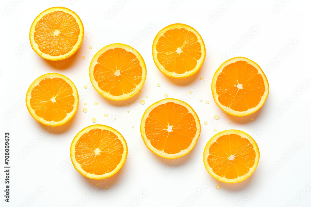 halftime orange slices isolated on white background created with Generative Ai