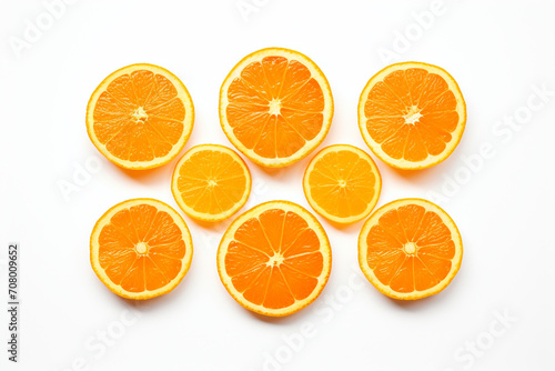halftime orange slices isolated on white background created with Generative Ai