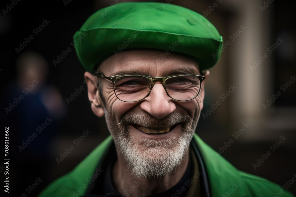 man smiling in green outfit on st patrick's day man smiling in green outfit on st patrick's day