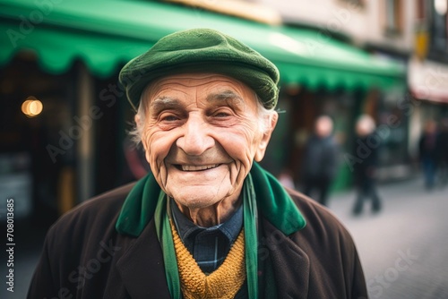 man smiling in green outfit on st patrick's day