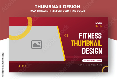 Vector thumbnail template for a Fitness website