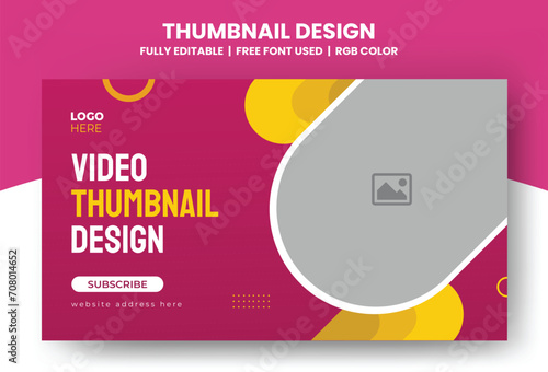 Vector template for modern video thumbnail design 