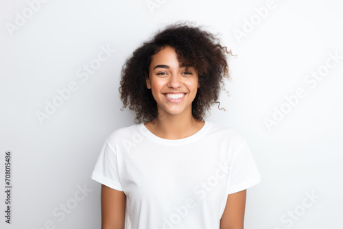 Joyful Young Woman in Close-up on White Background © M.Gierczyk