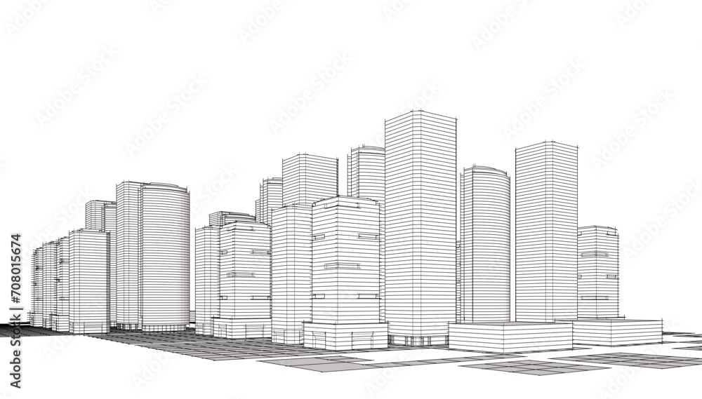 Fototapeta premium abstract architecture vector 3d illustration