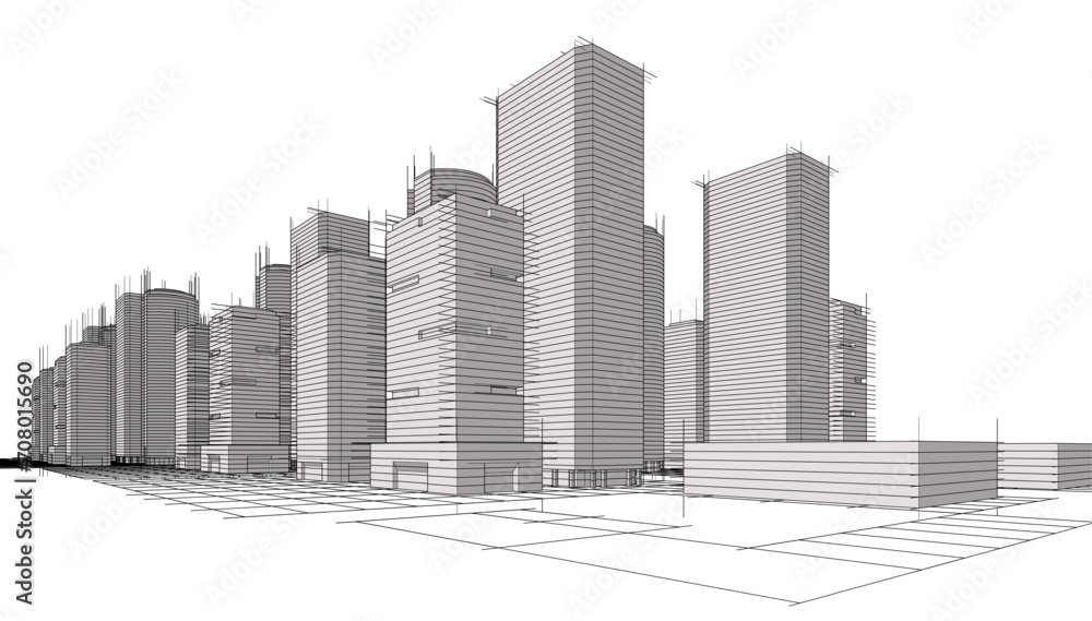 Fototapeta premium abstract architecture vector 3d illustration