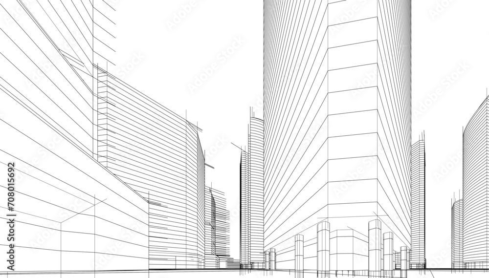 Fototapeta premium abstract architecture vector 3d illustration