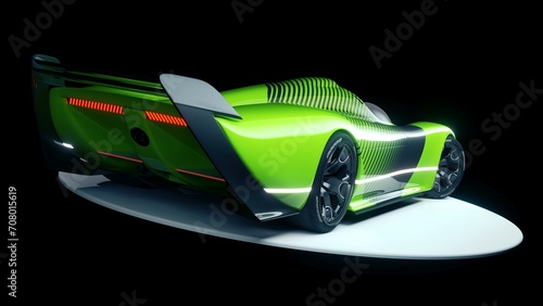 3D rendering of a generic concept car  