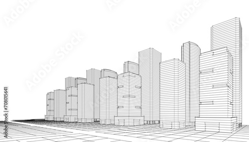 abstract architecture vector 3d illustration