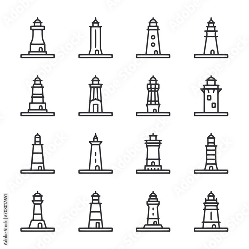 set of icons Lighthouse