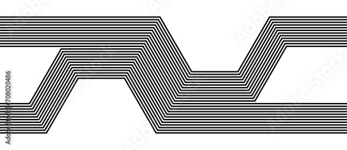 Abstract background with zigzag lines. Stripes optical art illusion. © Mykola Mazuryk