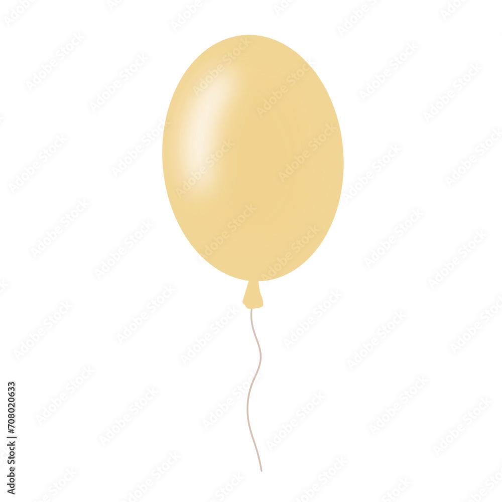 Yellow ballon isolated on white 